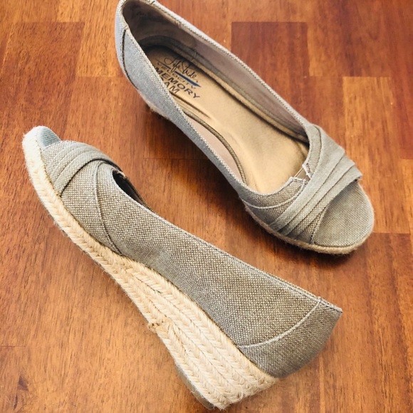 Life Stride Shoes - Life Stride gray espadrille wedges